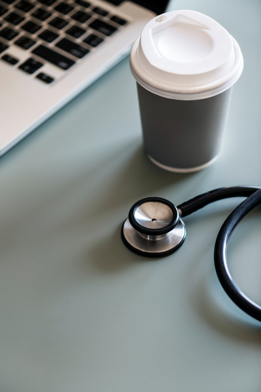 Doctor stethoscope and coffee cup